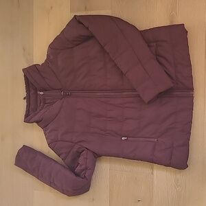 EUC Fabletics Jacket Women's sz XL Dark Purple Misha Puffer Full Zip Coat
